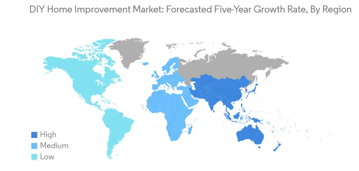 Market Analysis of DIY Home Improvement Market: Forecasted Growth Rate by Region
